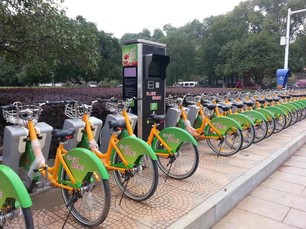 Low cost lower maintenance smart bike sharing system without docking station with shaft drive chainless bicycle