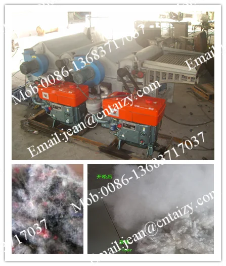 Cotton Waste Machine Fiber Garnett Machine / Waste Fabric Tearing Machine / Textile Waste Recycling Machine of Two Roller