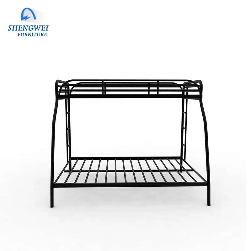 Hotsale heavy duty knock down customized wrought iron double metal bed mother son bed