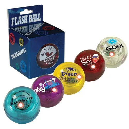 49mm Bouncing Rubber Toy for Kids Magic LED Light Up Flashing Bouncy Balls with Custom Logo Print Factory