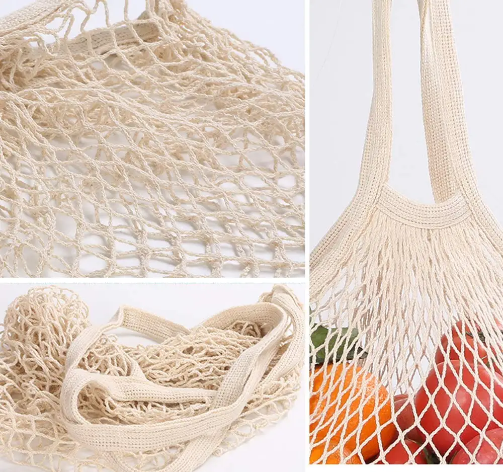 2024  Best Reusable 100% Organic Cotton mesh net bag for food and fruit