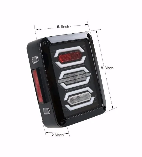 Morsun-Newest for 2007-2018 JK JKU Wrangler black led rear tail light  brake/reverse tail lamps for jeep