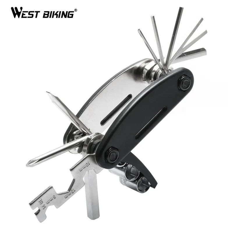 WEST BIKING Bicycle Multi Repair Ferramenta Kit MTB Spoke Wrench Screwdriver High Quality Cycling Bike Repair Tool Set