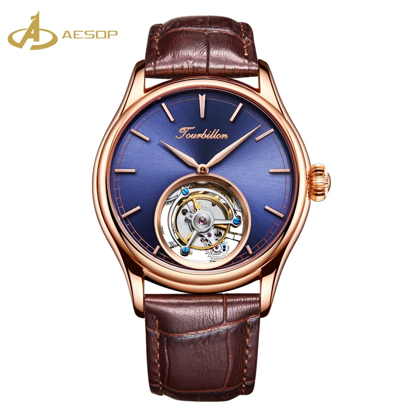 Aesop mechanical watch tourbillon business fashion waterproof tourbillon automatic mechanical watch