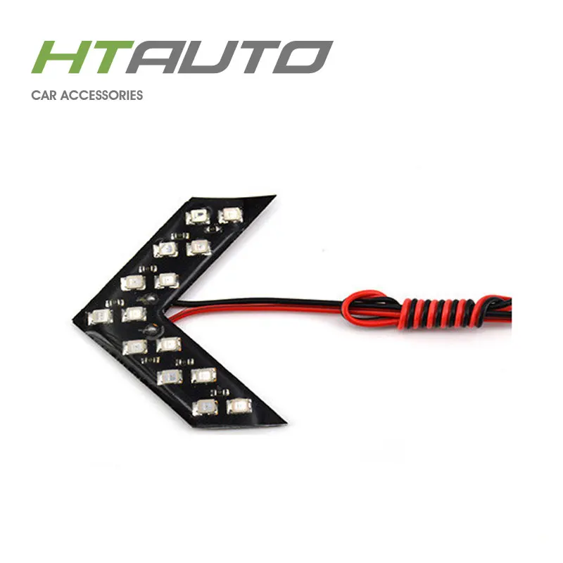 HTAUTO LED Turn Light 3528 Chips 14 SMD LED Side Mirror Flash Arrows Turn Light Mini Car MotorcycleTurn Signal Lights