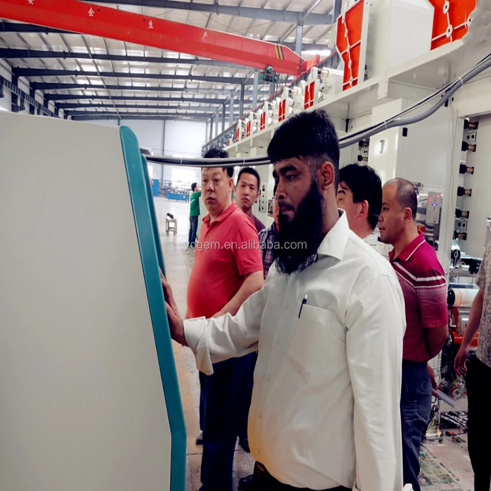 multi color rotogravure printing machine semens motor rubber roller cylinder printing machine for plastic film