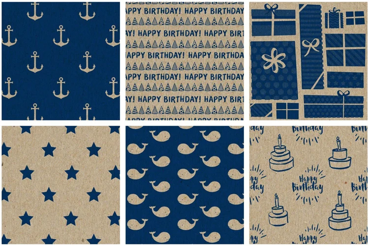 
OEM Acceptable Various Patterns Printed Kraft Paper Birthday Gift Wrapping Paper 
