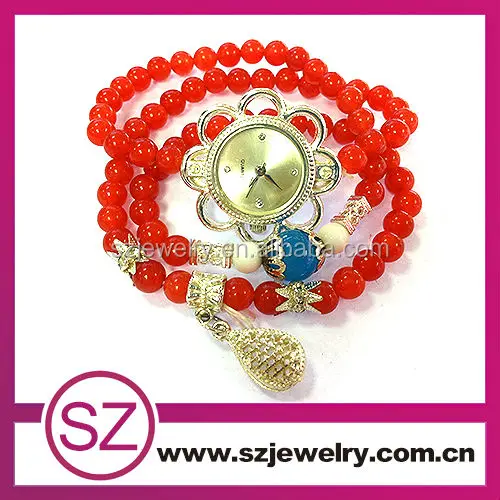 Swh0645-1fashion ювелирные изделия 2014 драгоценный камень из бисера дешевые модные часы
