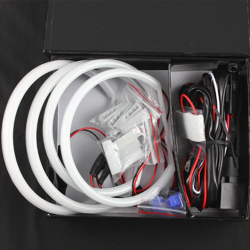 146+131MM LED Angel Eyes Halo Rings Kit for bmw e46 non projector cotton white car smd led angel eyes DRL fog lamp headlight