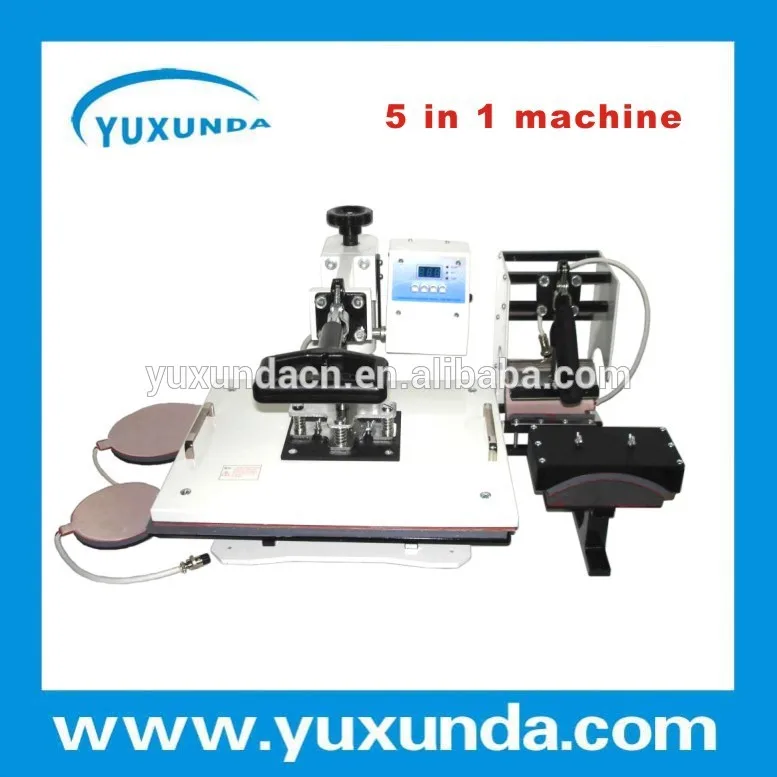 professional 5 in 1 heat pressure machine for mug, lid, t-shirt made in china