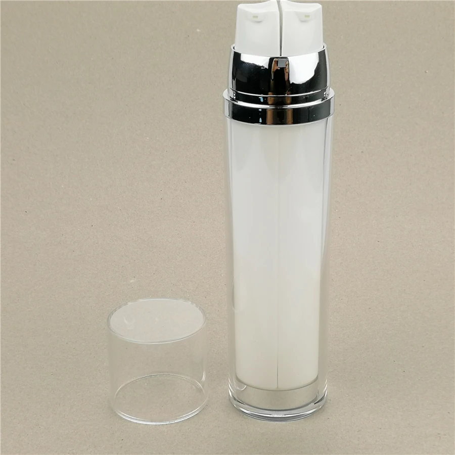 dual chamber acrylic lotion bottle 30ml 50ml 100ml cosmetic container
