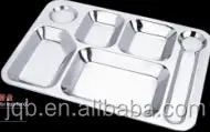 Sectional Stainless Steel Fast Food Serving Tray