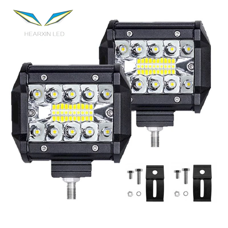 
4x4 Fog Light Driving Light Lamp for Truck 12V Headlight for Boat 4 Inch 60W LED Work Light Bar Combo Offroad 