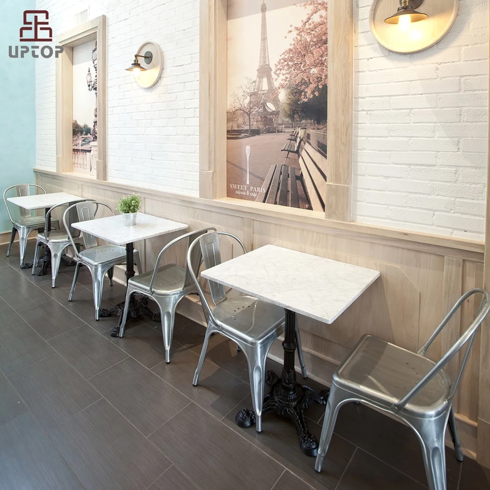 (SP-CS126) Modern interior restaurant design metal furniture dining cafe restaurant table and chairs furniture