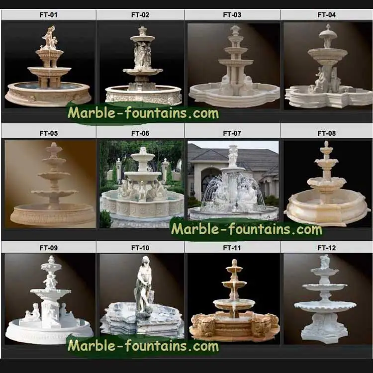 3 tier water fountain natural stone carved round garden water fountains outdoor