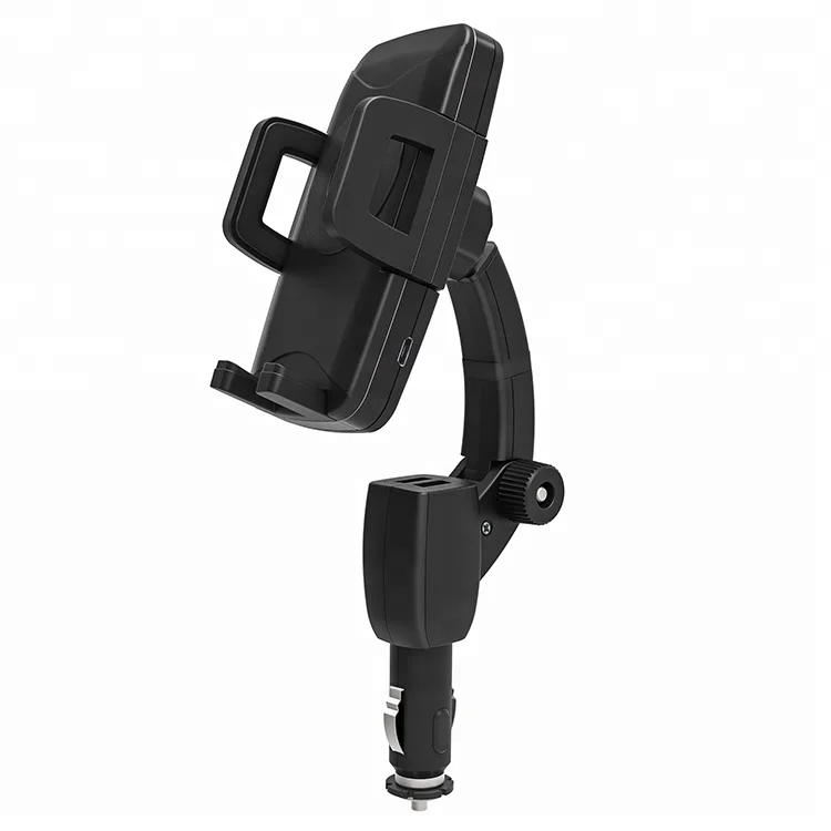 Quick charge QC 3.0 2 USB cigar socket wireless fast charging car phone charger holder