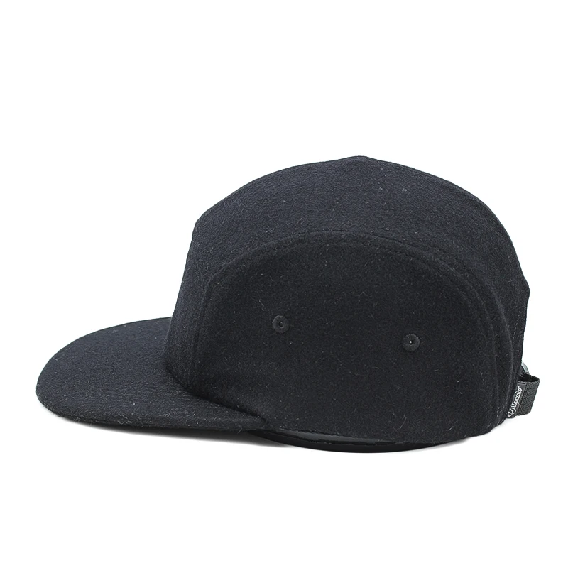 blank  5 Panel Custom Cap, 5 Panel hat Wool, Cap Hats 5 Panel black