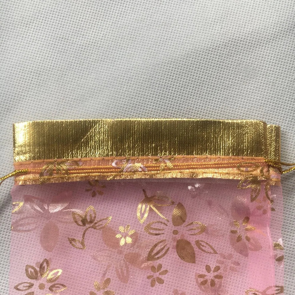 Wholesale custom bronzing printed gauze bag organza jewelry bag