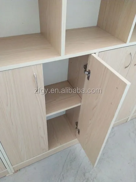 Multiple receive ark two doors KD packing MDF material bookcase with doors
