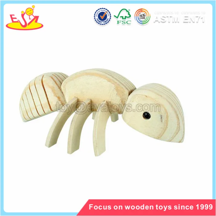 2023 Wholesale kids best choice art teaching aid 3d animal wooden diy painting toy W03A038