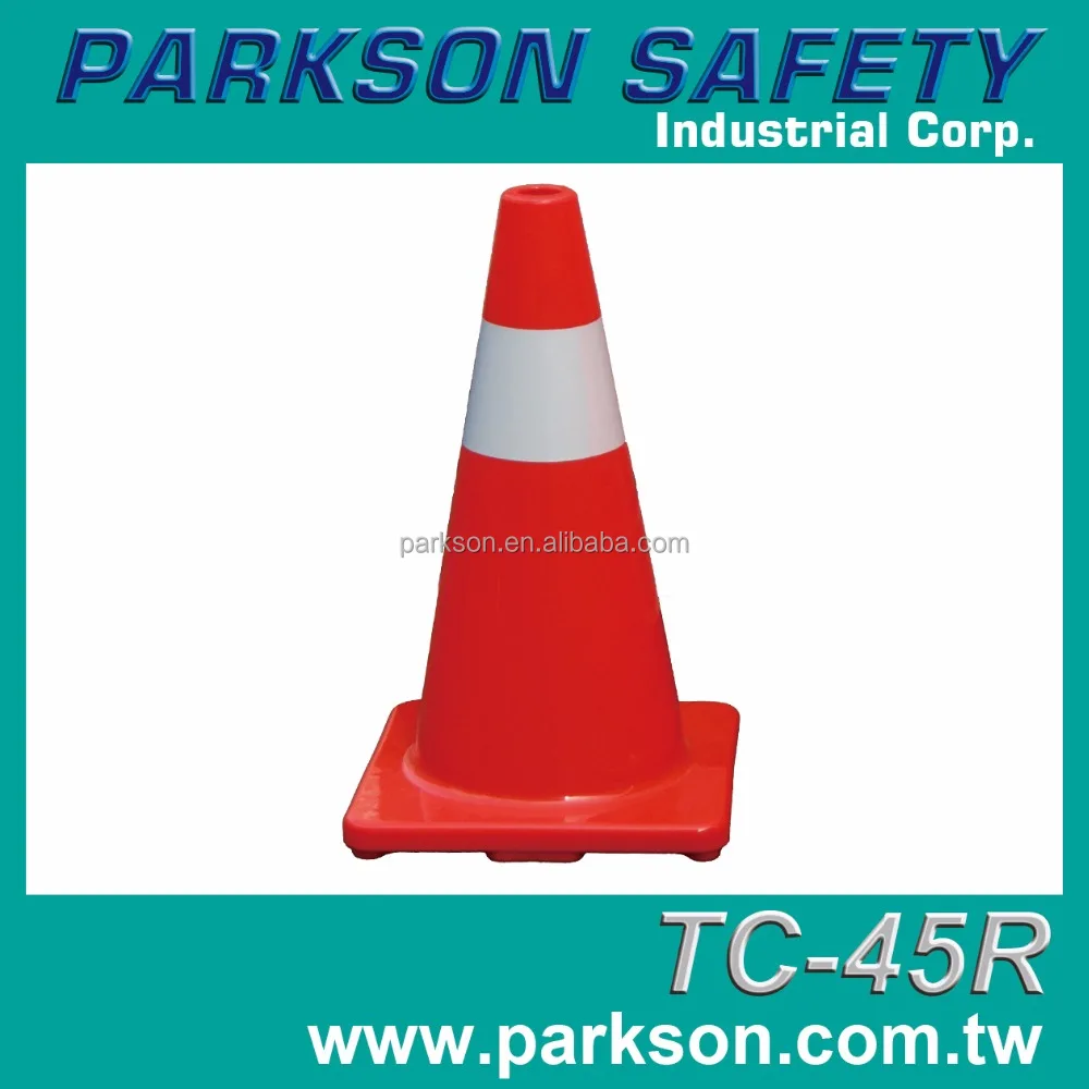 Taiwan Wholesale Good Quality Orange Flowing Base PVC Plastic Traffic Cone for Safety TC-45