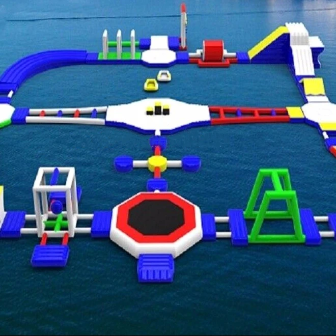 Summer Large Inflatable Sea Water Park Fun Floating Aqua park Water Obstacle Games