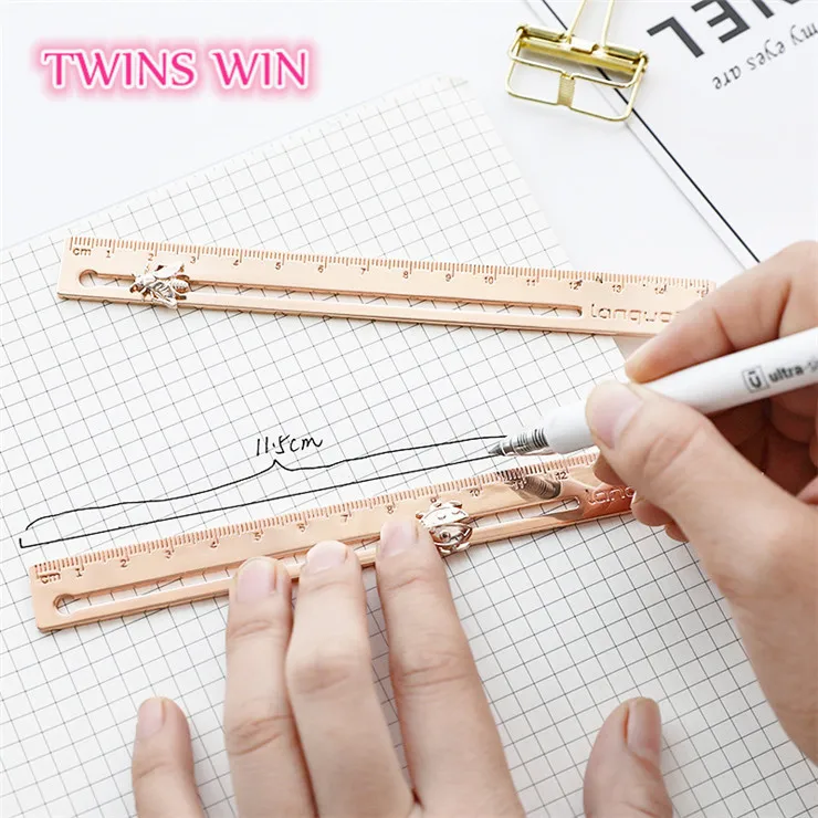 Новое поступление 2018 Необычные канцелярские принадлежности креативная мультяшная линейка в виде насекомых 15 см металлическая измерительная картина