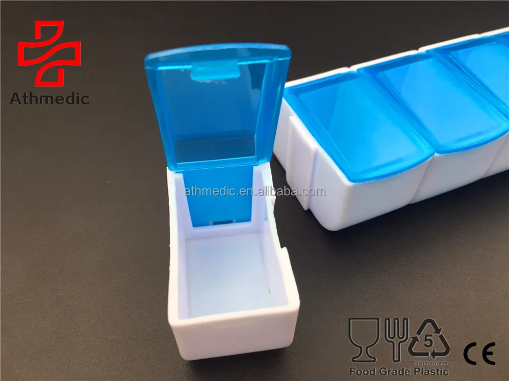 2022 Athmedic food grade daily single row detachable 7 day pill box case