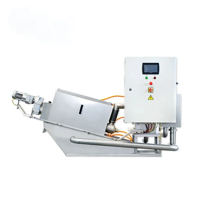 Screw press sludge dewatering machine for sludge dewatering