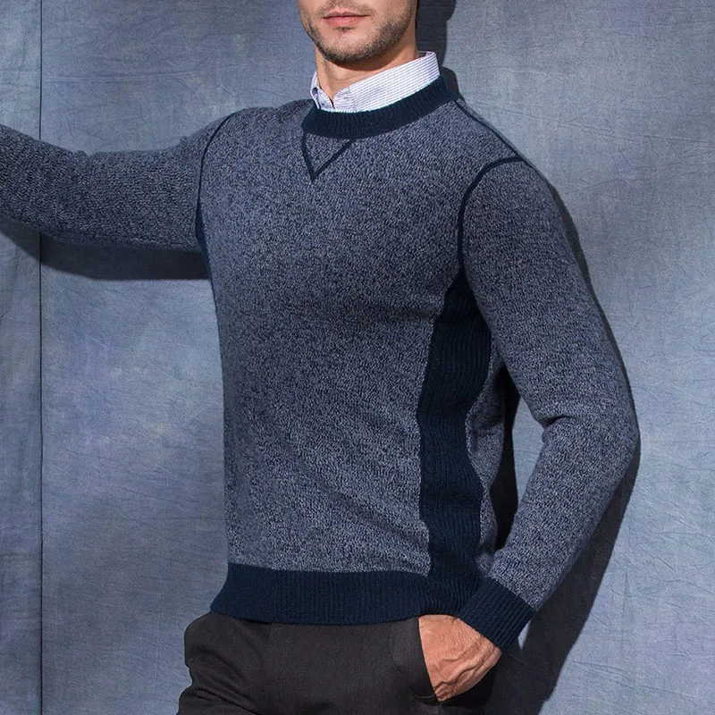 Pure merino wool  autumn and winter warm sweater youth thick sweater