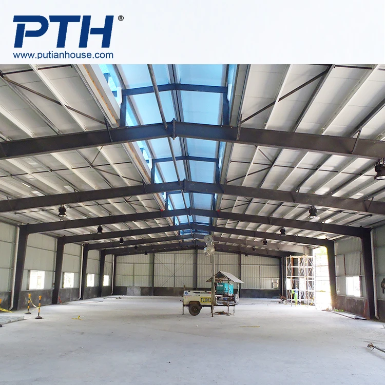 
Philippines prefabricated house design/industrial steel structure warehouse with PPGI and concrete wall 