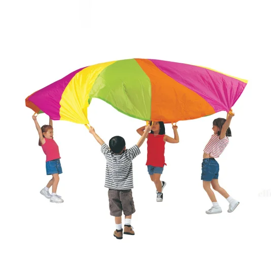 Outdoor Indoor Rainbow Kid Play Parachute Game With Handles Kids Parachute Play
