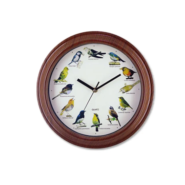 China manufacturer bird sound wall clock indoor musical birdcall wall clock