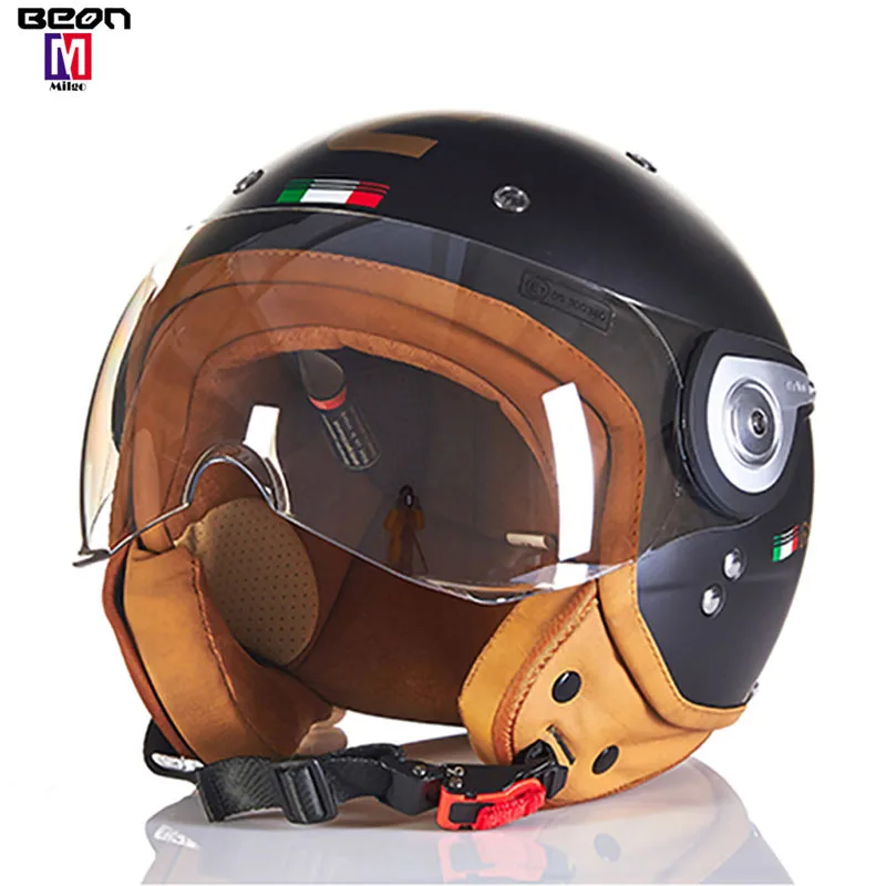 BEON B110 ECE street lightweight safety helmet with transparent visor women crash helmet with chin strap for sale