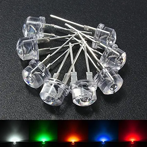 Super Bright 8mm Straw Hat Diode 0.25w 0.5W White Light 120 Degrees LED Lamp to DIp Chip Led