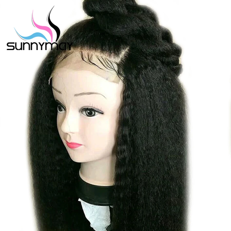 
Sunnymay 13x6 Lace Front Human Hair Wigs With Baby Hair Remy Kinky Straight Wigs Pre Plucked Brazilian Lace Front Wigs Glueless 