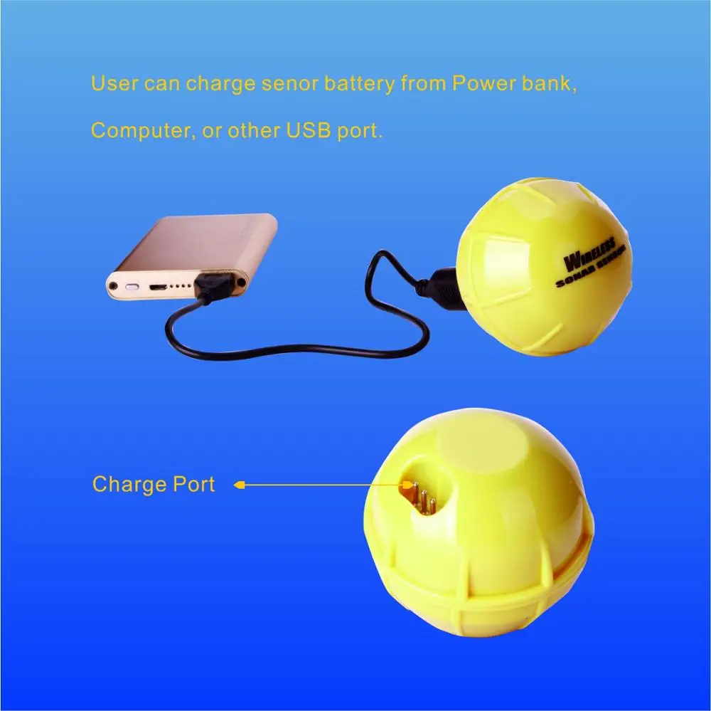 
Phiradar fish detector 4 Levels Grayscale wireless fish finder 