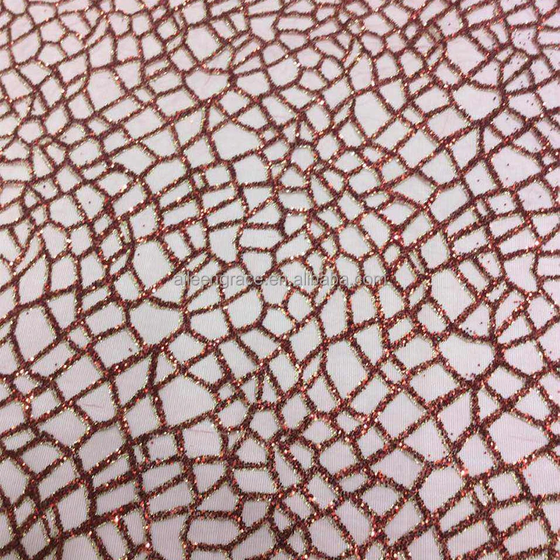 Wholesale african glitter tulle lace fabric for party and wedding dress