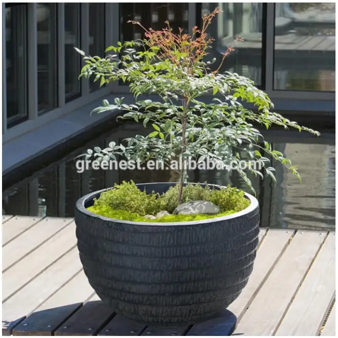 2018 New design round shape garden pot granite large