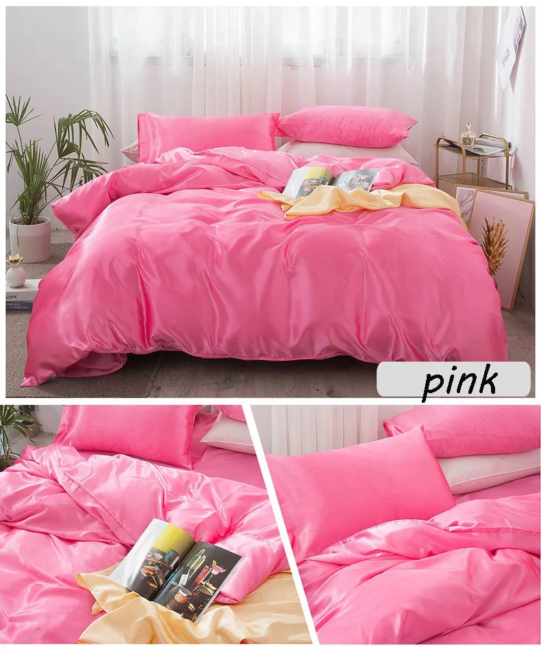 
wholesale 4 piece home silk luxury textile duvet cover bed sheet set bedding 