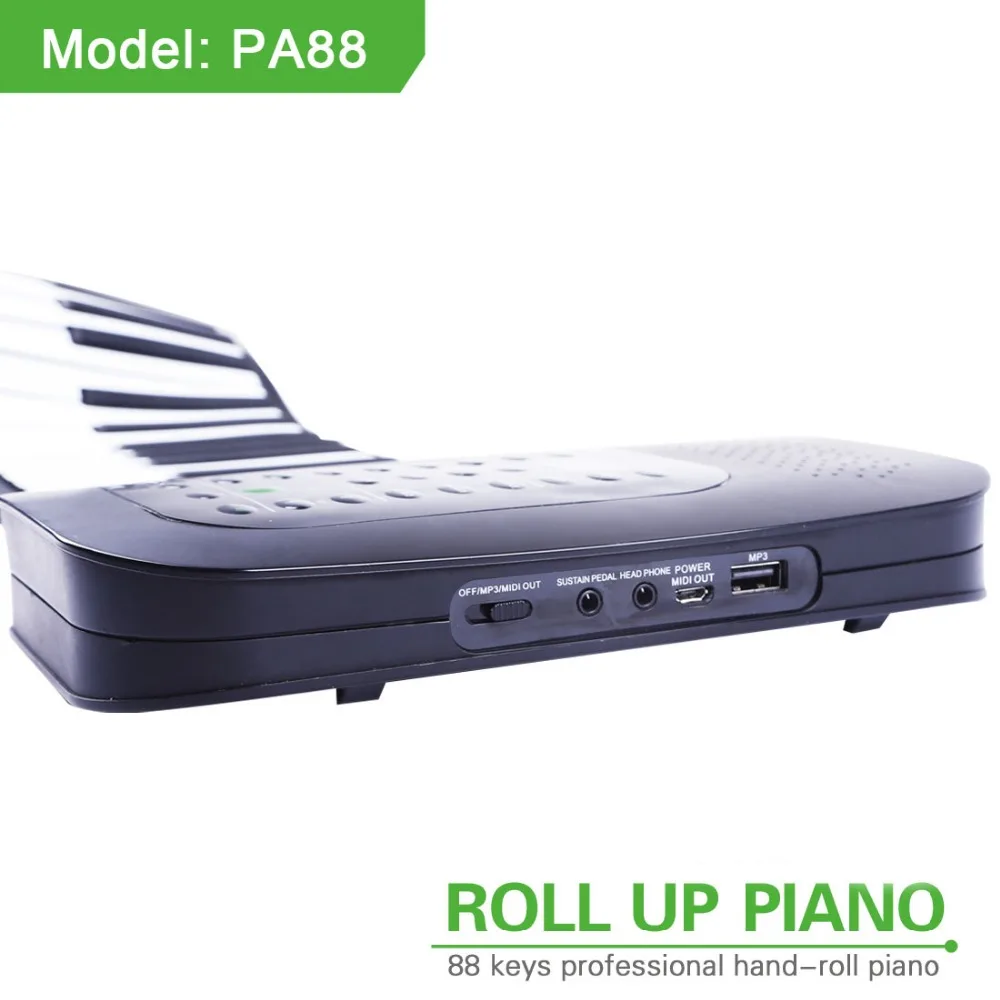 Flexible Portable Hand Roll keyboard with micro USB port for Children Playing 88Keys keyboard electric digital Piano