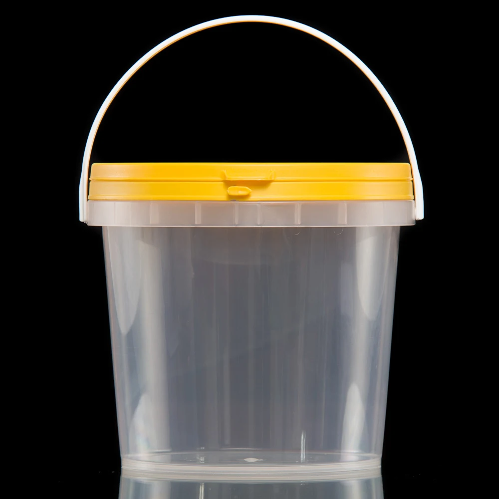 1 to 2l Tear Strip Lid Round Plastic Pail for Food