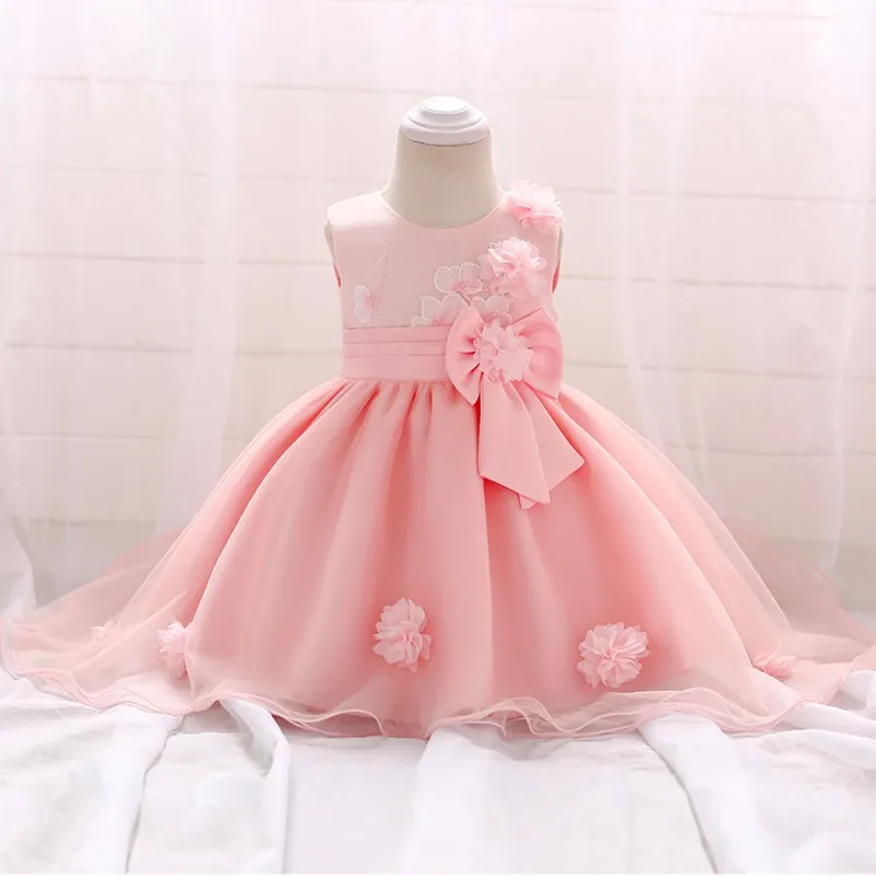 Free Shipping Kids Frock Design Newborn Baby Girls Trailing Birthday Party Dress T1866XZ