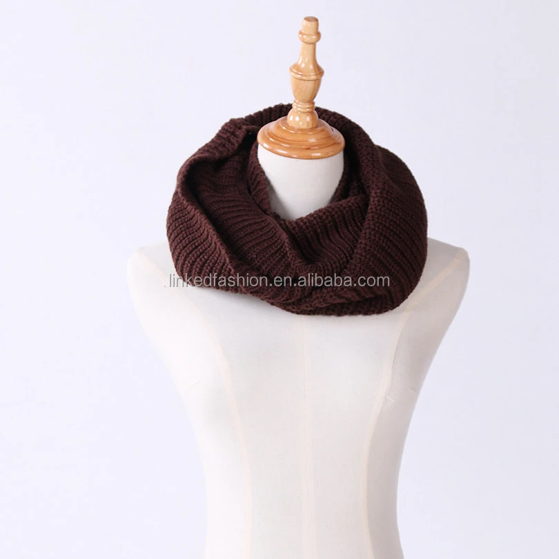 Winter Women Infinity Scarf Casual Warm Knitting Soft Ring Scarves Round