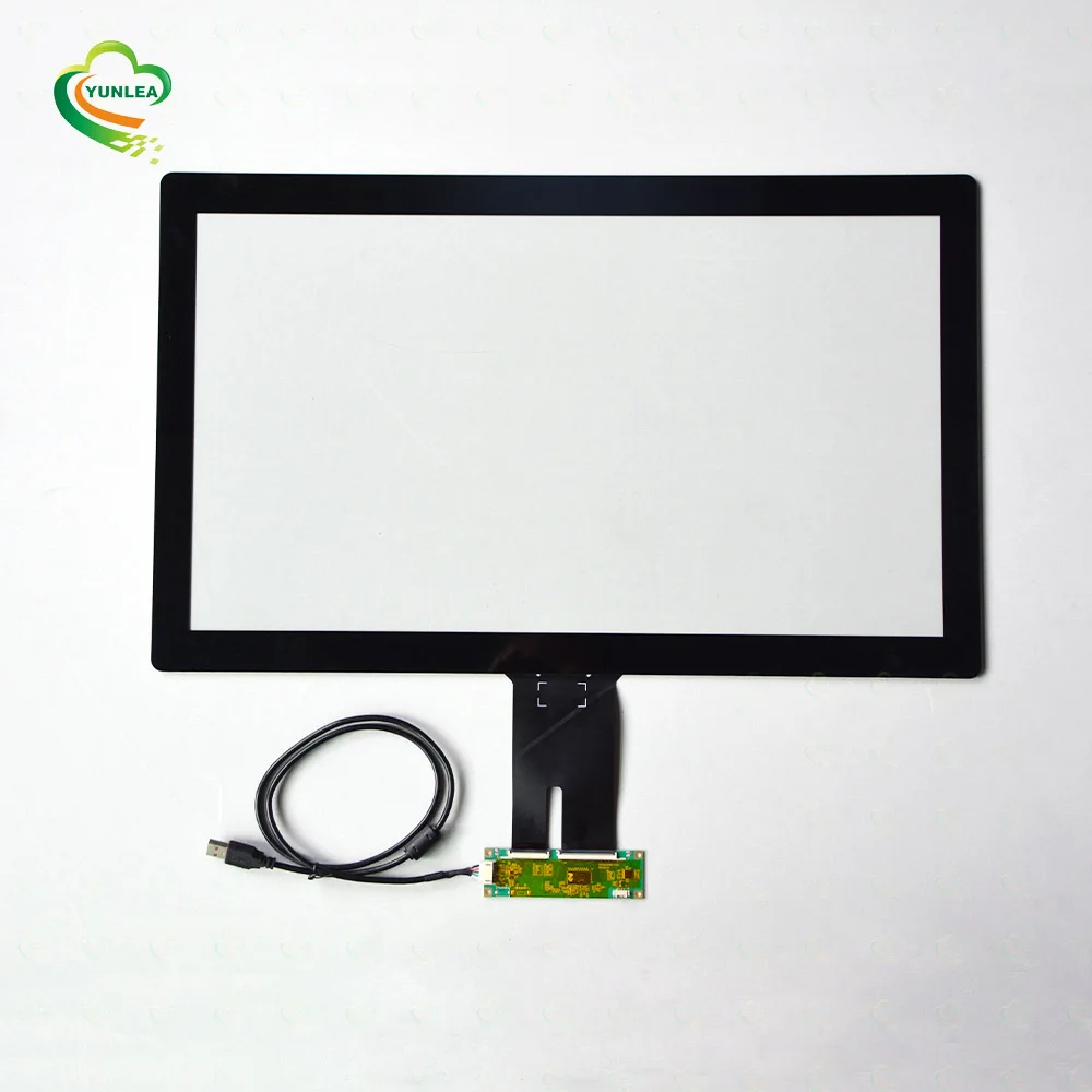 
China Touch panel 21.5 inch pcap touch screen Yunlea Glass+Glass structure USB interface ILITEK EETI available 