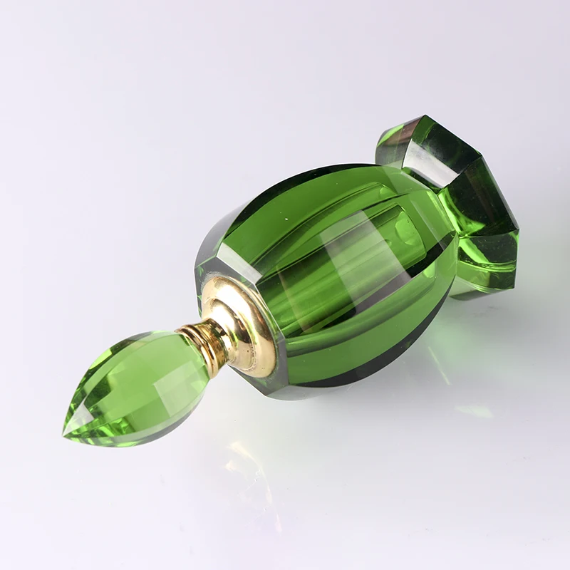 3ml 6ml 12ml Fancy Attar Perfume Glass Bottle Crystal green Perfume Bottle