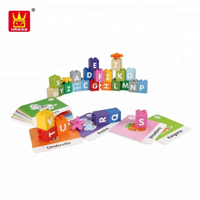 Wange Alphabet Train preschool educational toys building blocks toy baby early education