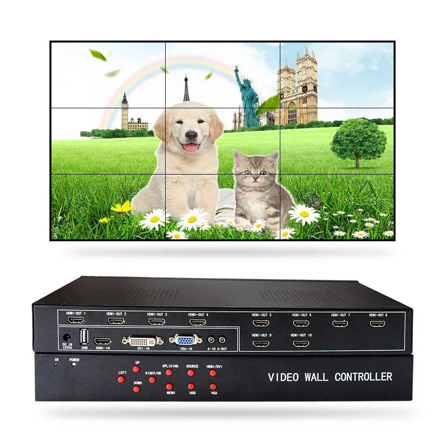 3*3 видеостена Мульти-сенсорный экран с процессор контроллером видеодисплея