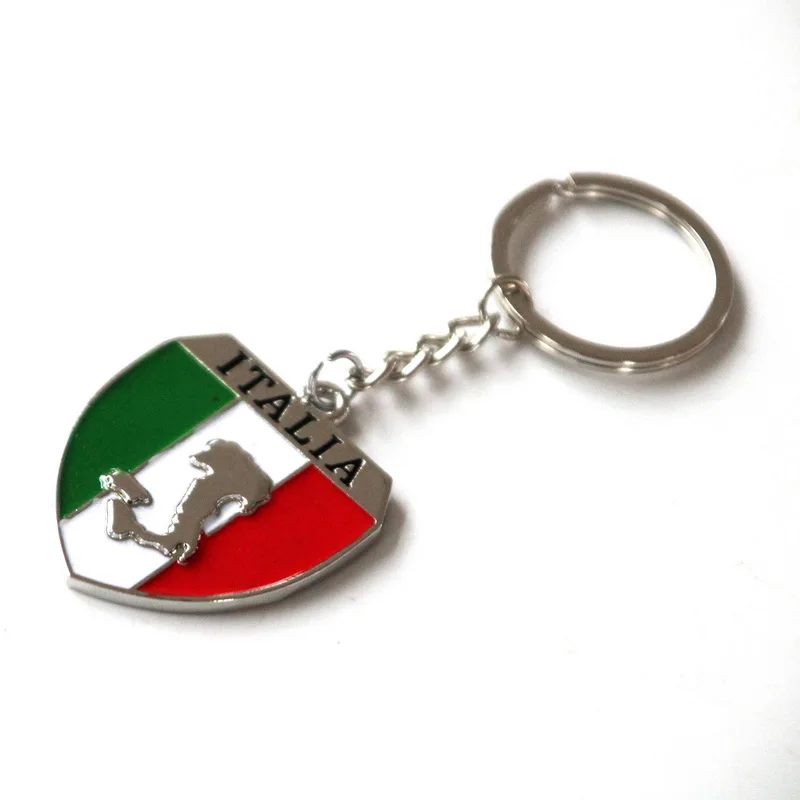Tourist souvenir zinc alloy custom ITALIA enamel metal embossed logo key chains KEYCHAIN