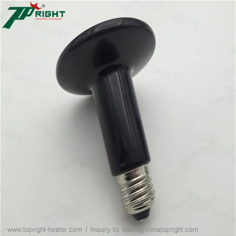 Size 65x130mm 200w Grenade Black Ceramic Heat Infrared Lamp Bulb